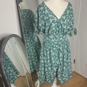 Kori Green Floral Midi Dress